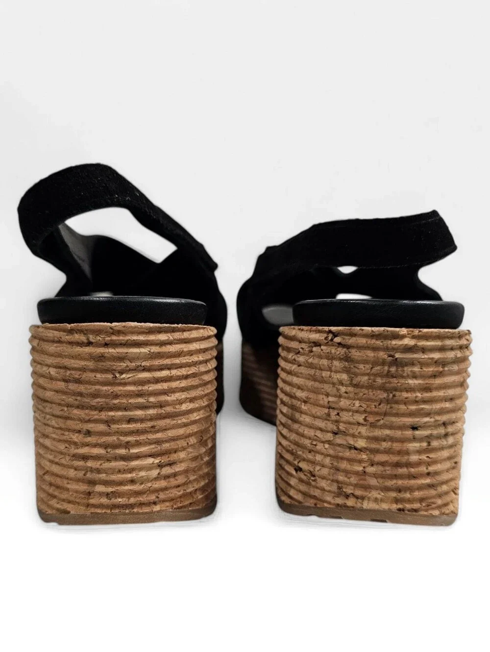 PEDRO GARCIA Nadira Blk Suede Platform Criss Cross Slingback Sandals 36.5/6.5M